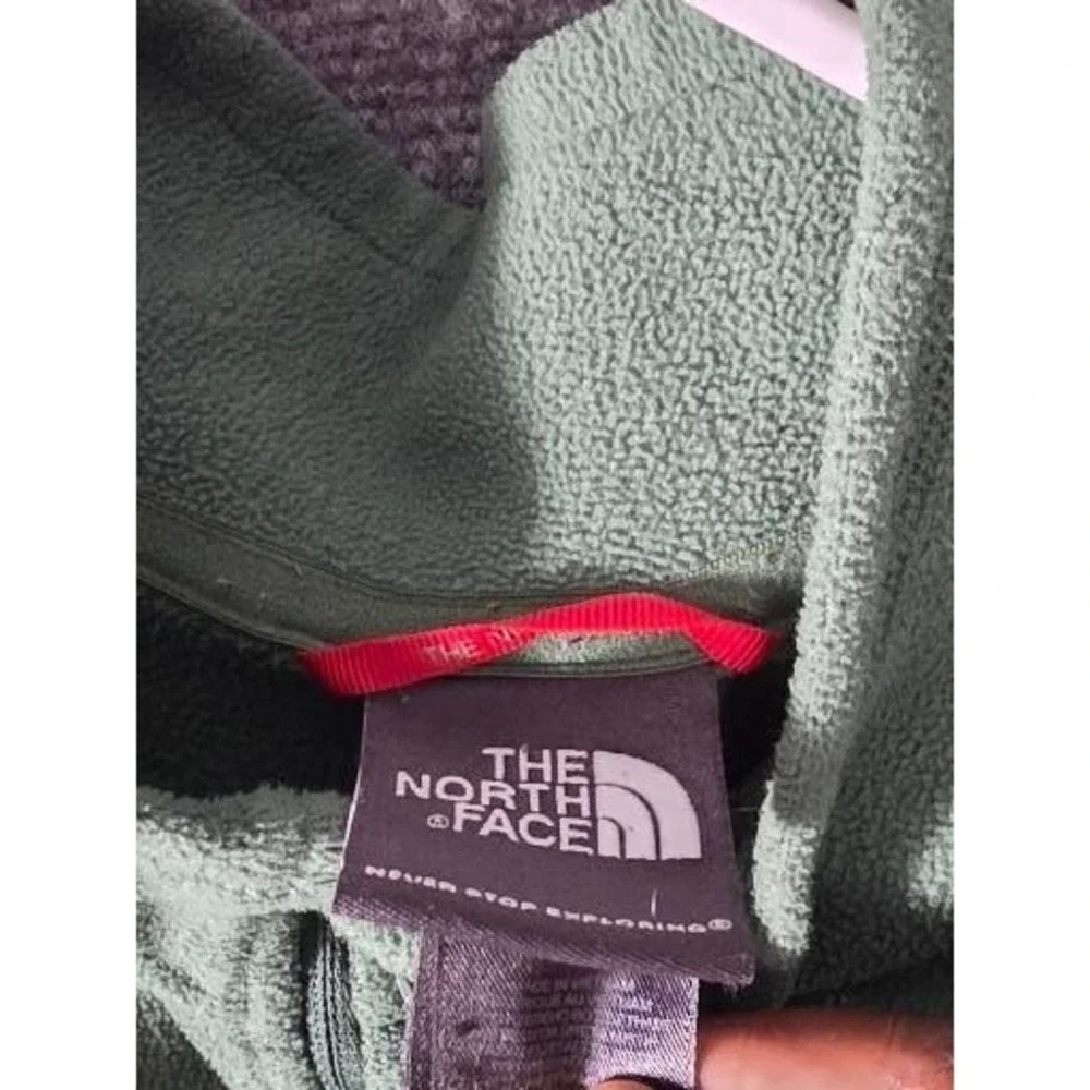 The North Face Fleece Pullover Mens XL Green 1/4 Zip Chest Pocket TKA Sweater‎